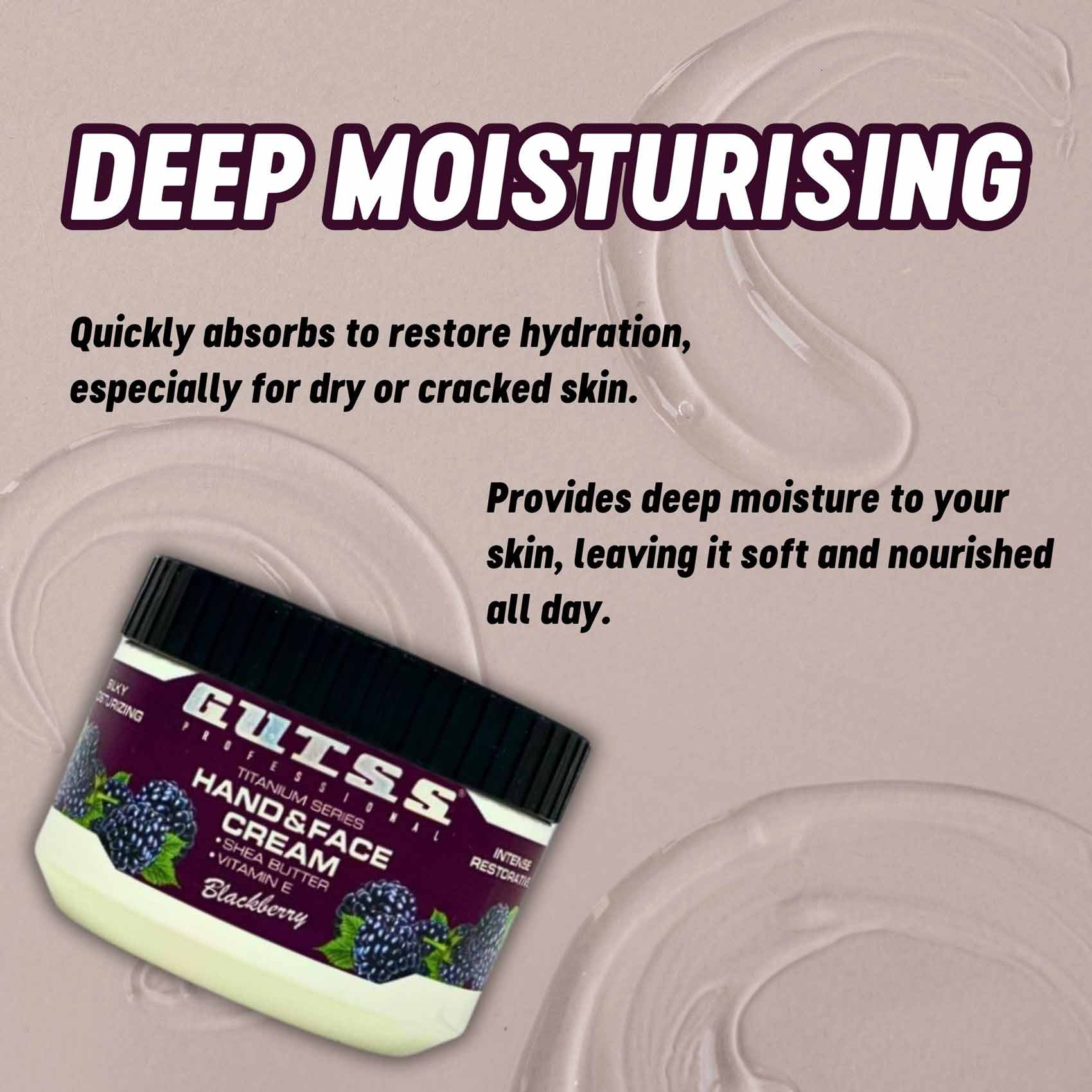Gutss Professional Hand and Face Cream Blackberry (250ml)