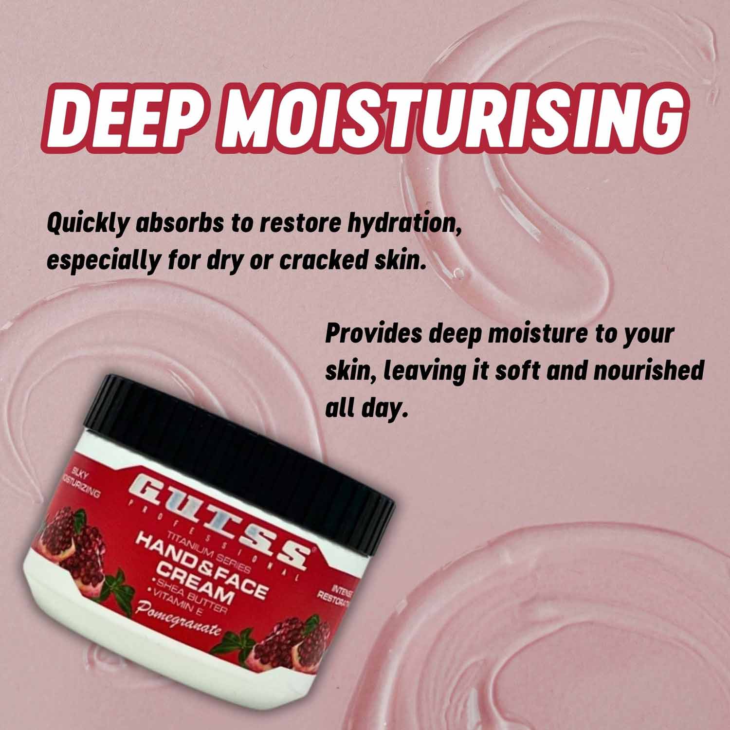 Gutss Professional Hand and Face Cream Pomegranate (250ml)