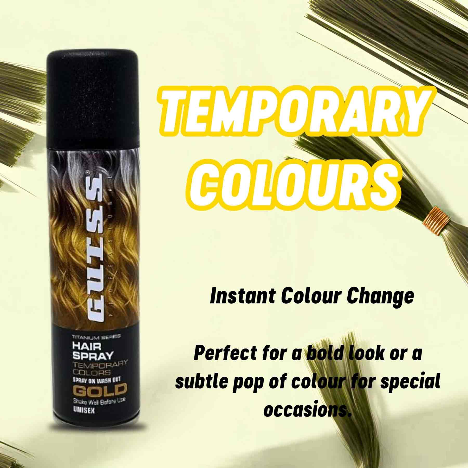 Gutss Professional Temporary Colour Hair Spray Gold