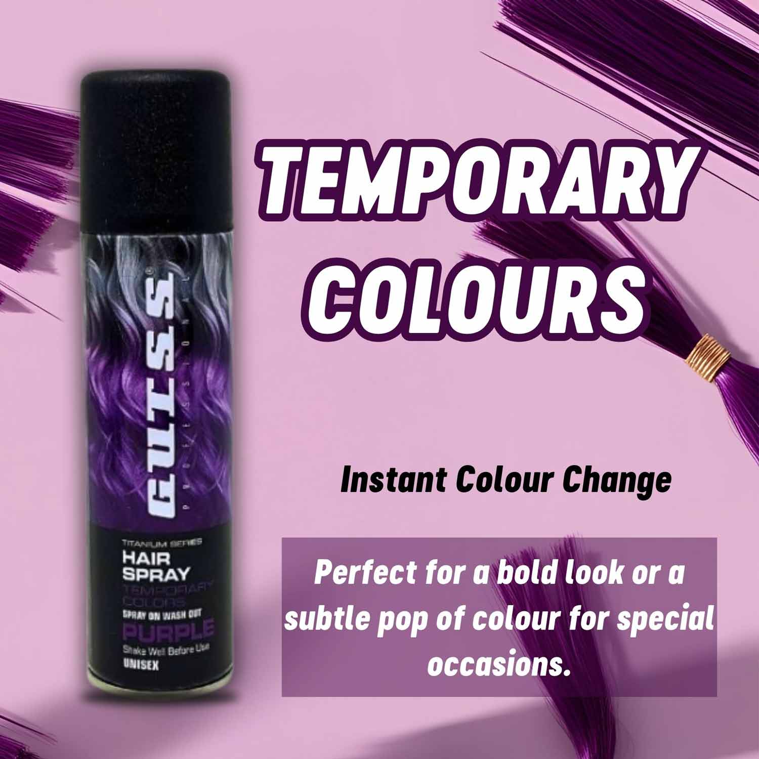 Gutss Professional Temporary Colour Hair Spray Purple