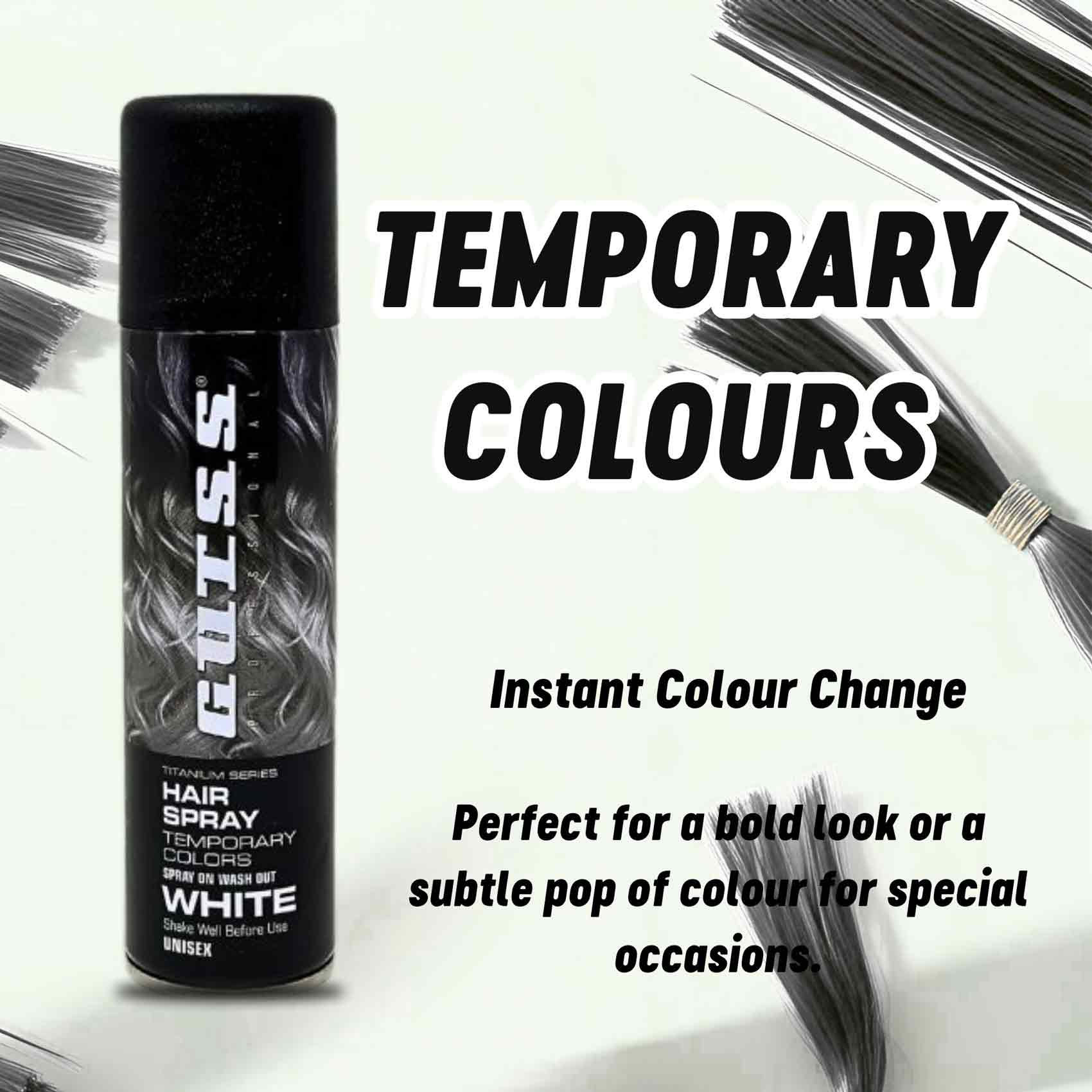 Gutss Professional Temporary Colour Hair Spray White