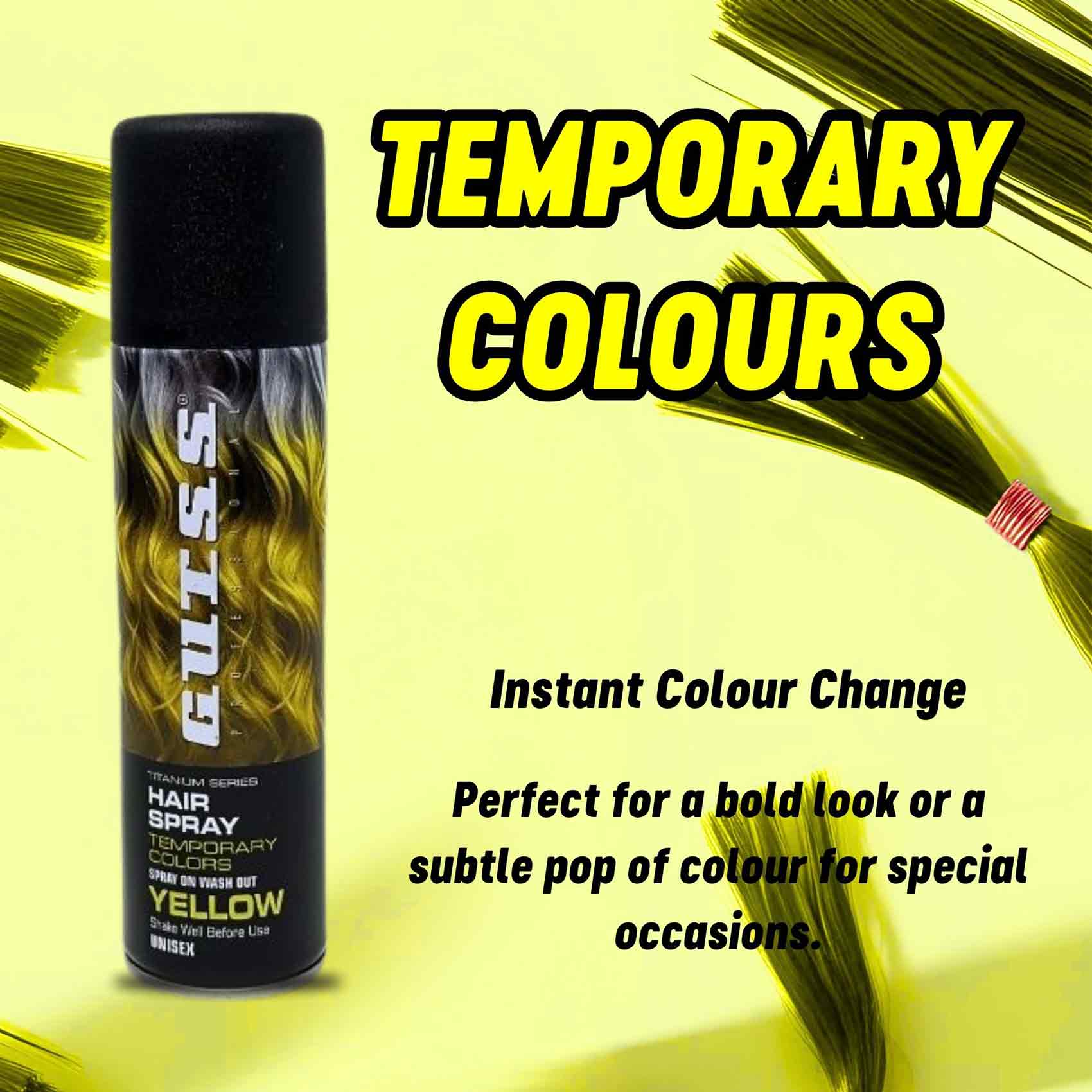 Gutss Professional Temporary Colour Hair Spray Yellow