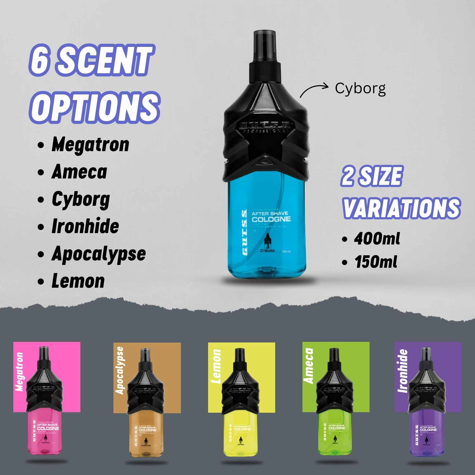 Cyborg 150ml professional hair cologne, best for salons and professional styling.