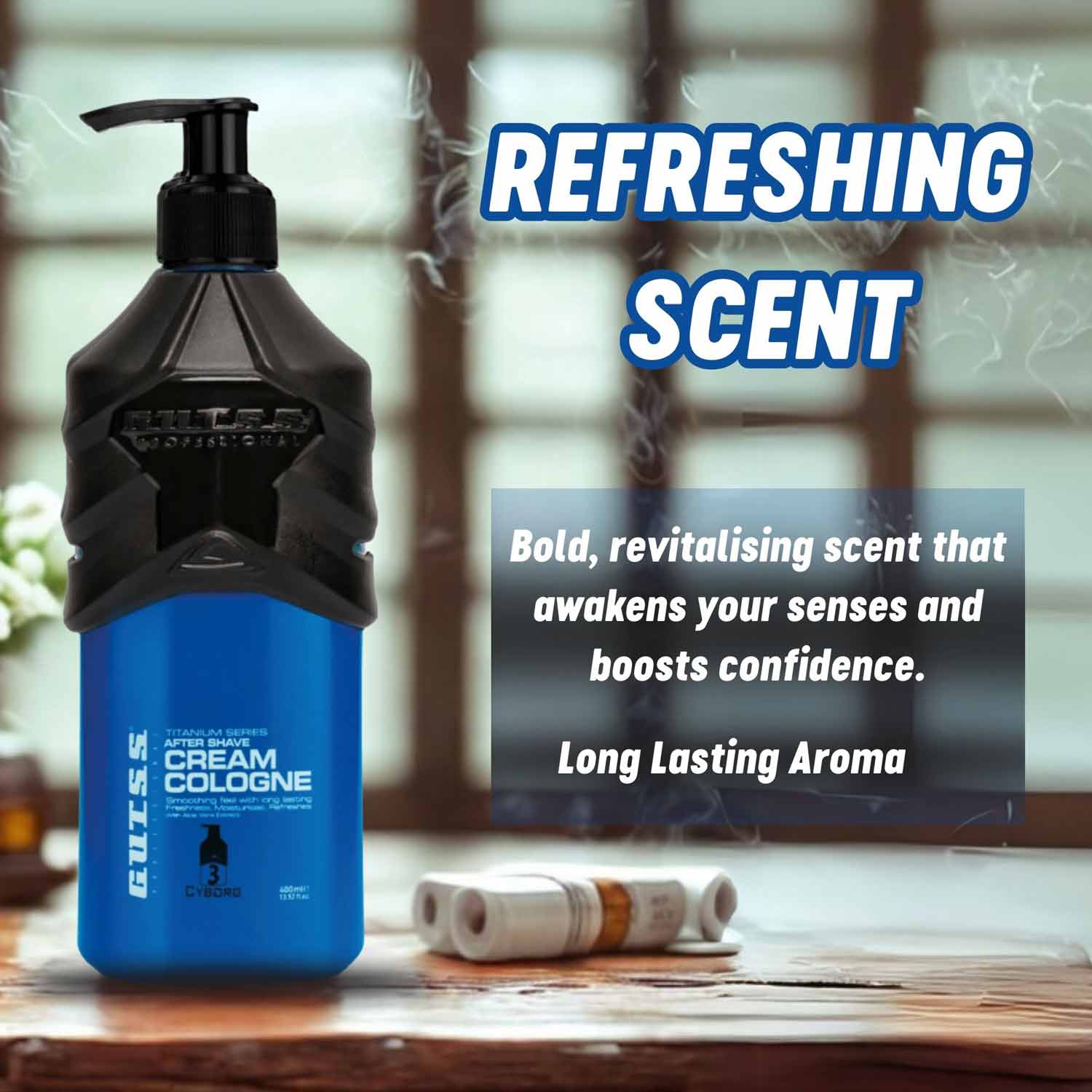 Cyborg 400ml hair care cologne cream designed for professional salons.