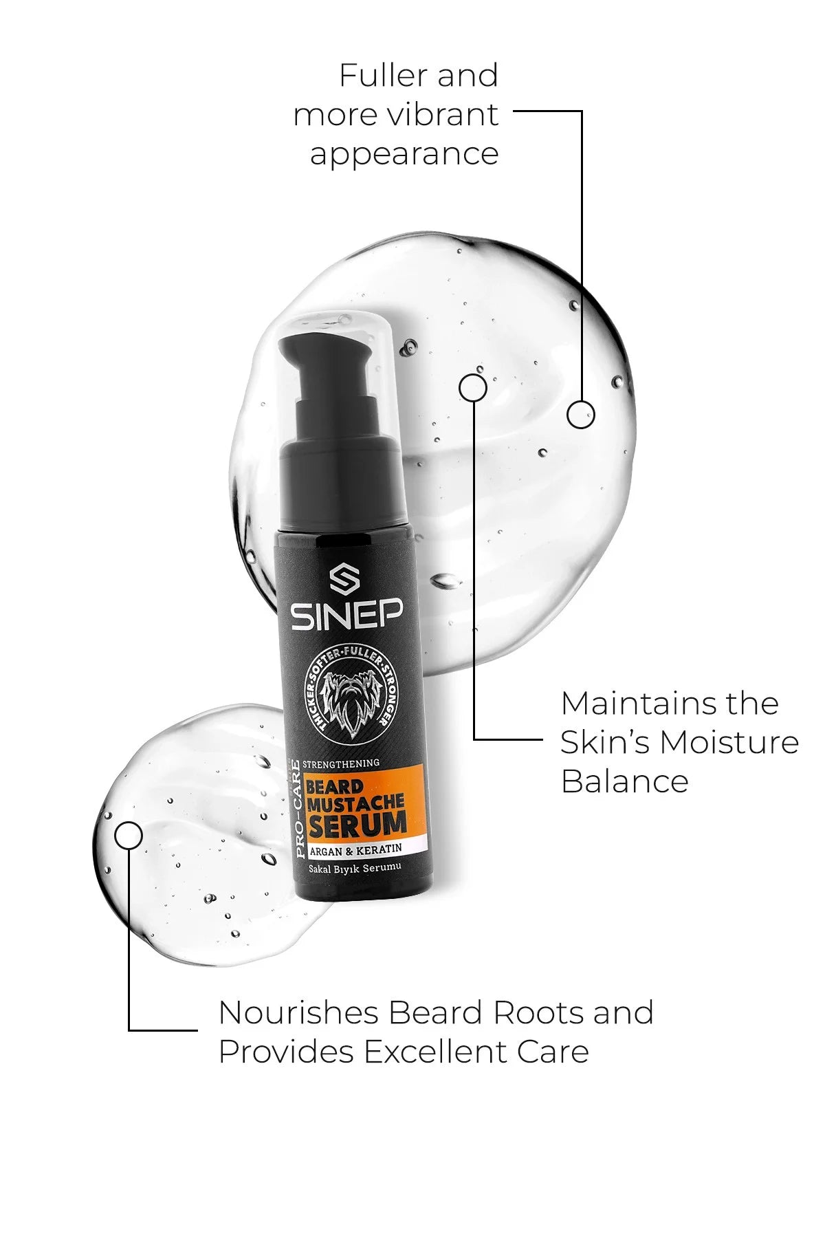 Sinep Beard & Mustache Serum - Argan&Keratin