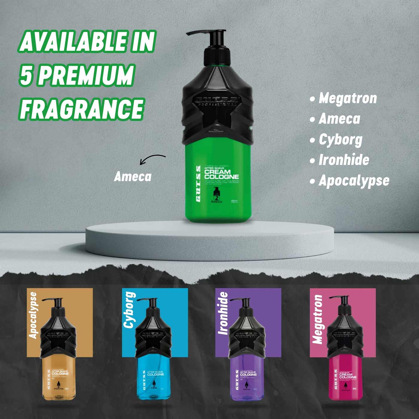 Luxurious Gutss Professional Ameca cologne cream for premium salons.