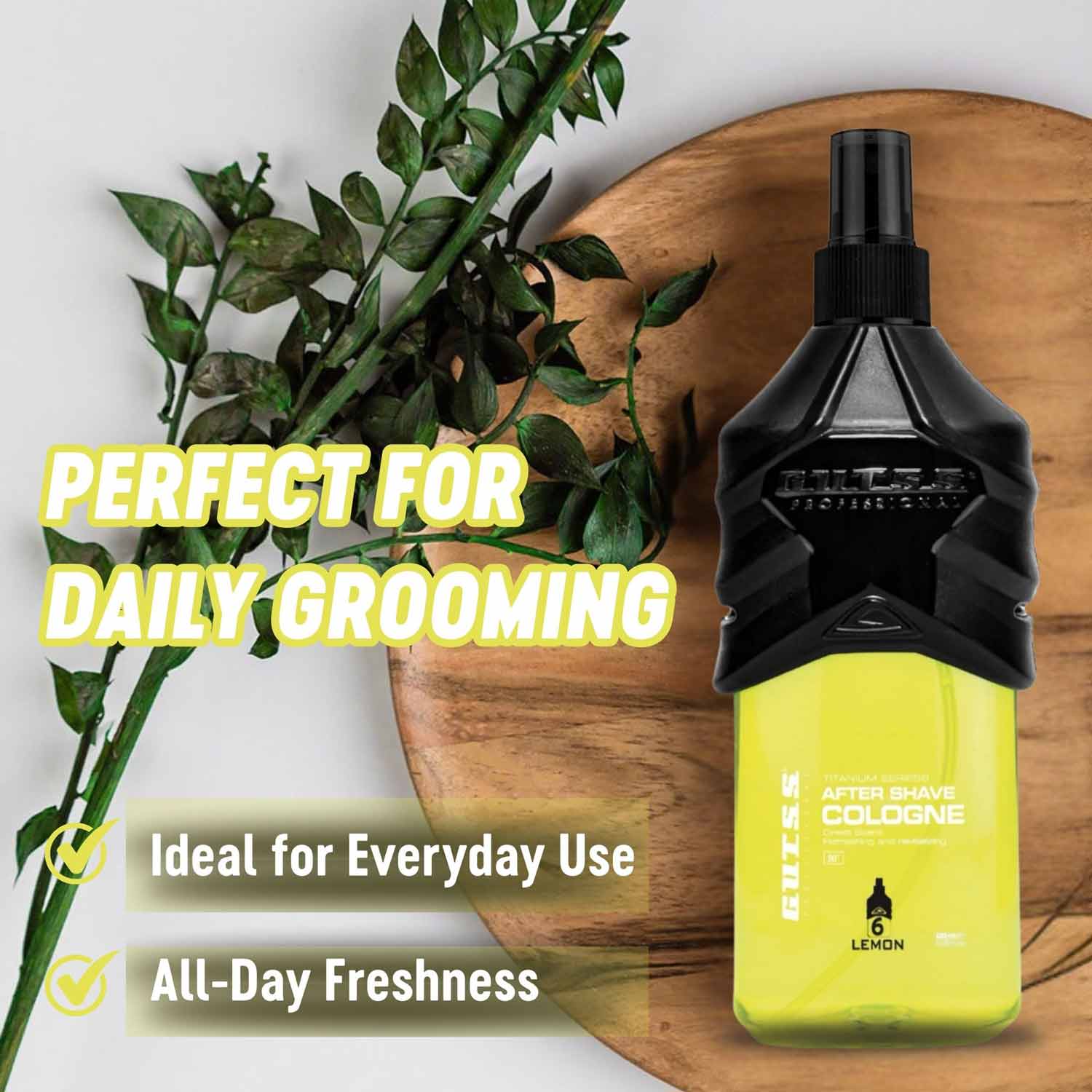 A luxurious lemon hair care cologne 150ml, designed for professional use in salons.