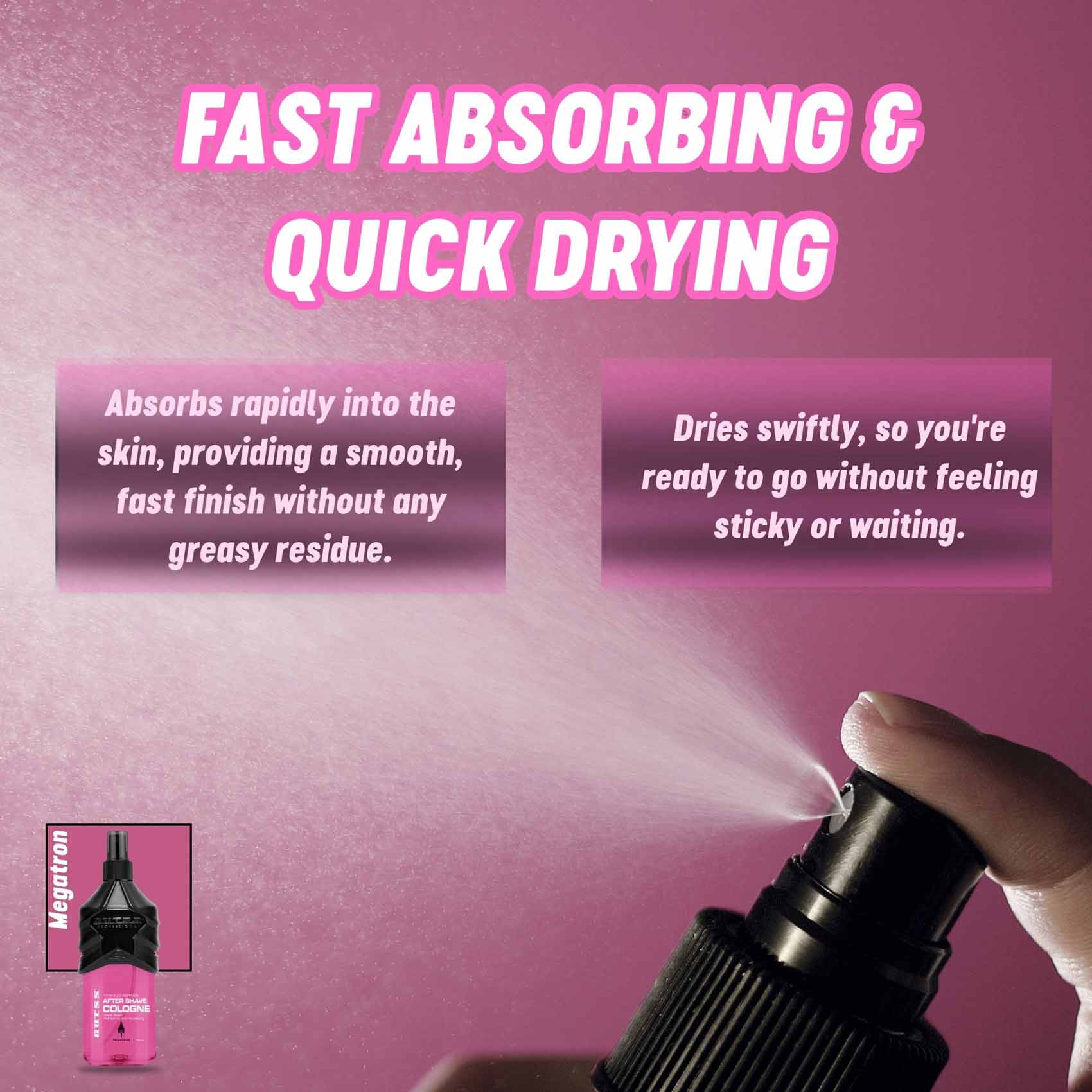 Professional Megatron 150ml hair cologne, perfect for use in salons.